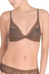 Natori Intimates Feathers Basics Demi Contour Deep Plunge T-shirt In Truffle