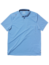 Rhone Commuter Polo Shirt In Medium Blue Herring Bone