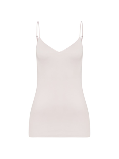 Hanro Cotton Seamless V-neck Camisole In Gentle Pink