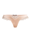 Kiki De Montparnasse Lace Inset Thong In Champagne