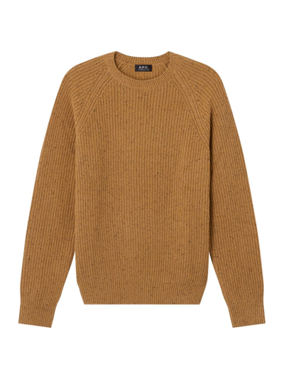 Apc Ludo Rib-knit Sweater In Camel