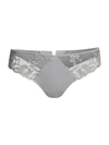 Simone Perele Saga Floral Lace Thong In Secret Grey