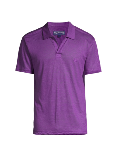 Vilebrequin Pyramid Linen Polo Shirt In Cinc Bengale