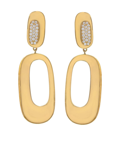 Roberto Coin 18kt Yellow Gold Chic And Sine Diamond Drop Earrings
