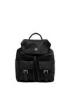 Tory Burch Nylon Flap Backpack In Black/silver