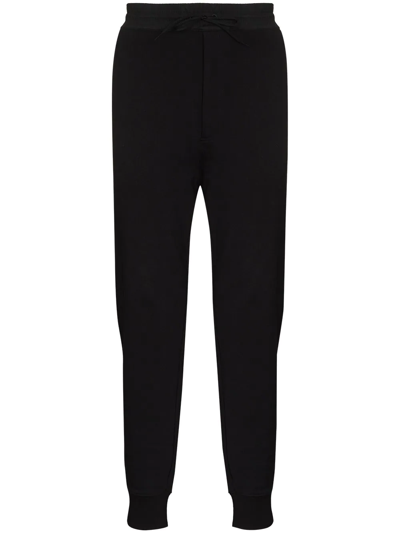 Y-3 Shell-trimmed Logo-print Cotton-jersey Track Pants In Black