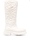 Valentino Garavani Atelier Rose 03 Edition Tall Rain Boots In White
