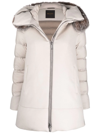 Moorer Zip-fastening Padded Coat In Neutrals
