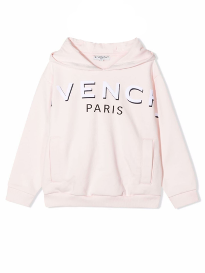 Givenchy Kids' Black Cotton-blend Sweatshirt In Rosa