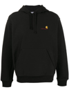 Carhartt -wip Hooded American Script Sweatshirt In Nero