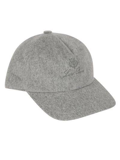 Loro Piana Logo-embroidered Storm System Baby Cashmere Baseball Cap In Grey