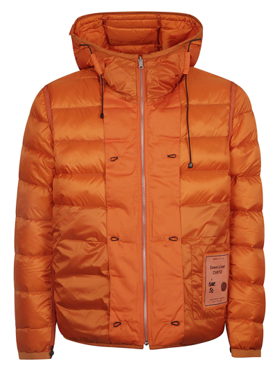 Ten C Down Liner Hooded Jacket In Orange