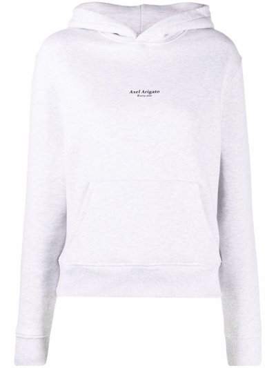 Axel Arigato Logo-print Organic Cotton Hoodie In Grau