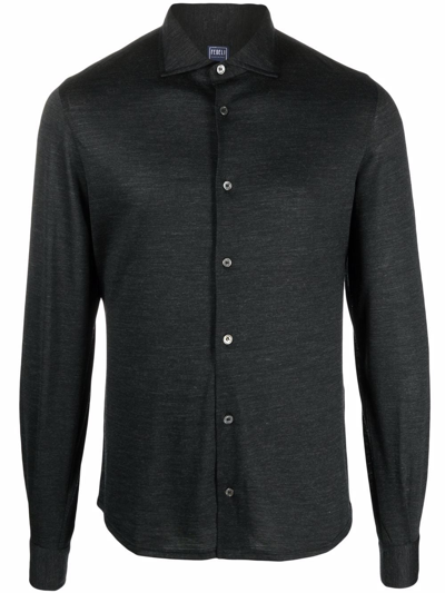Fedeli Classic Button-up Shirt In Grau