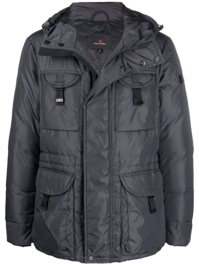 Peuterey Flap-pockets Hooded Padded Jacket In Schwarz