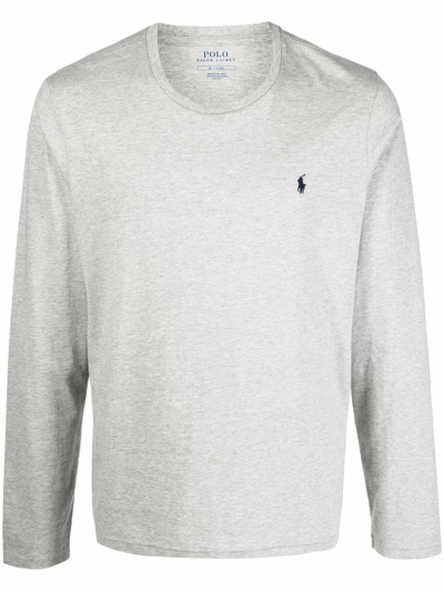 Polo Ralph Lauren Logo-embroidered T-shirt In Grey