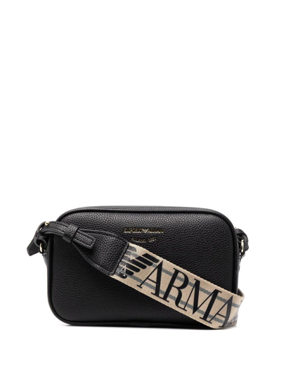 Emporio Armani Logo-print Strap Crossbody Bag In Black