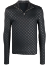 Misbhv Monogram Half-zip Longsleeve Black Lycra Monogram Longsleeve T-shirt - Monogram Half-zip Longsleeve In Schwarz
