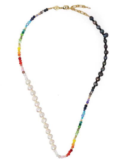 Anni Lu Gold-plated Iris Pearl Multi-stone Beaded Necklace