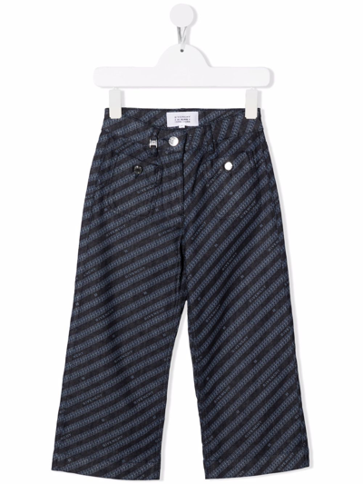 Givenchy Kids' Striped Straight-leg Jeans In Blue