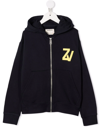 Zadig & Voltaire Skull-print Cotton Hoodie In Blue