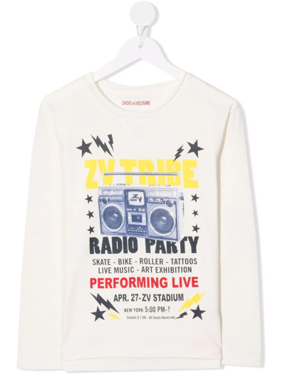 Zadig & Voltaire Kids' Kita Graphic-print Cotton T-shirt In White