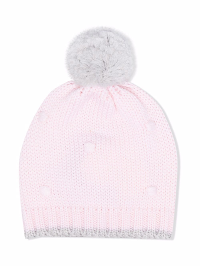 La Stupenderia Baby Pompom Hat In Pink