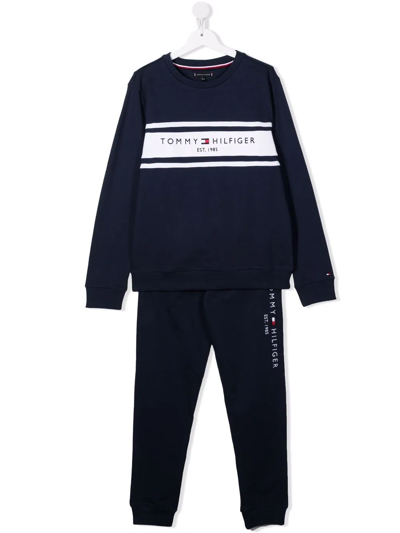 Tommy Hilfiger Junior Kids' Logo Tracksuit Set In Blue