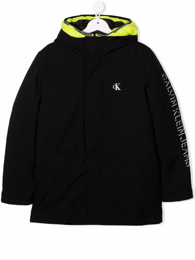 Calvin Klein Kids' Reversible Down Jacket In Black