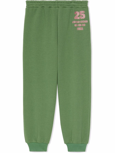 Gucci Kids' Embellished-logo Track Pants In Green