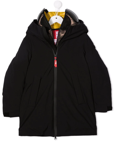 Ai Riders On The Storm Young Kids' Hooded Zip-up Padded Coat In Black
