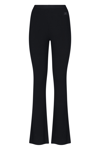 Shop Courrèges Flared Knit Trousers In Black