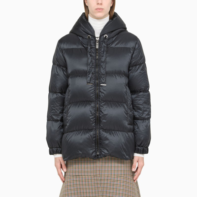 Max Mara The Cube Blue Waterproof Canvas Down Jacket