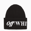 OFF-WHITE BLACK LOGO-EMBROIDERY BEANIE,OWLA017F21KNI002-J-OFFW-1001