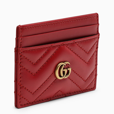 Gucci Red Gg Marmont Card Case