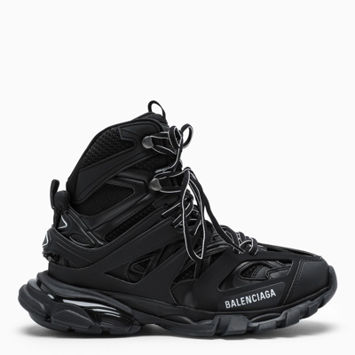 Balenciaga Track Hike Panelled Faux-leather Boots In Black