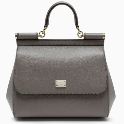 ハンドバッグ Dolce&Gabbana Taupe Sicily Medium Handbag DOLCE&GABBANA Sicily medium textured-leather tote | NET-A-PORTER