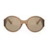 Loewe Anagram Round Sunglasses In Bronze Mirror Shiny Transparent Brown