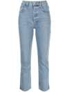 Agolde Riley High-rise Straight Jeans In Blau