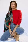 Anthropologie The Alani Cashmere Mock-neck Sweater In Red