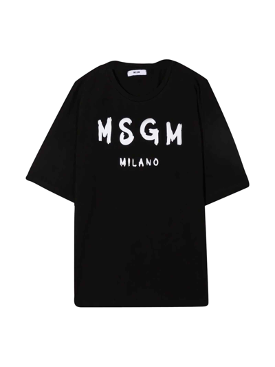 Msgm Black T-shirt Teen In Nero