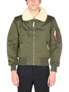 Alpha Industries Injector Iii Shearling-collar Jacket In Verde