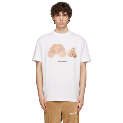 Palm Angels Teddy Bear Logo-print T-shirt In White