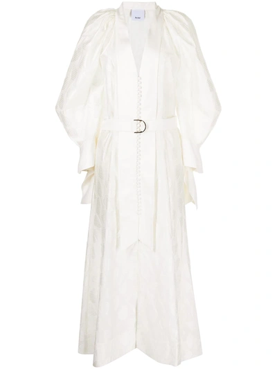 Acler 束腰泡泡袖长款连衣裙 In White