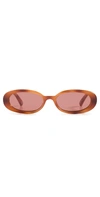 Le Specs Outta Love Oval Tortoiseshell-acetate Sunglasses In Brown