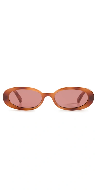 Le Specs Outta Love Oval Tortoiseshell-acetate Sunglasses In Brown