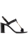 Saint Laurent 75mm Cassandra Leather Sandals In Nero