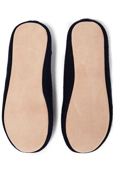 N•peal Bow-detailed Cashmere Slippers In Navy