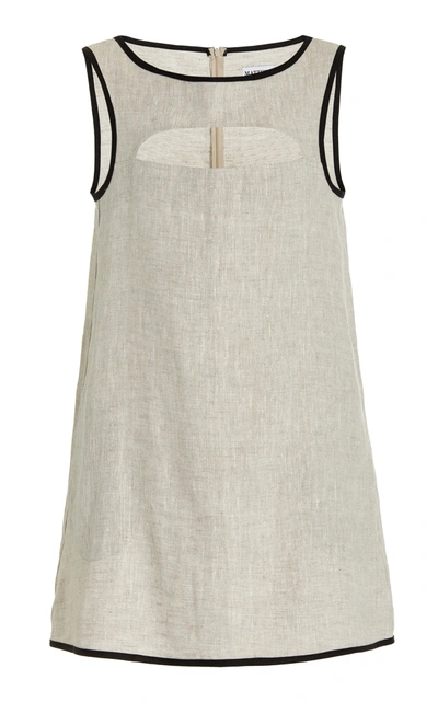 Matthew Bruch Women's Bound Cutout Linen Mini Dress In Neutral