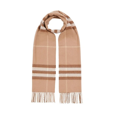Burberry The Classic Check Cashmere Scarf In Mid Camel